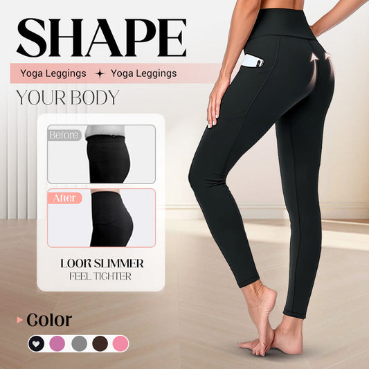 💕2025 HOT SALE 50% OFF🌸High-Waisted Butt Lifting Tummy Control Shaping Training Leggings with Side Pocket