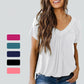 🎁LAST DAY SALE £12.99🔥Summer Hot Sale 50% OFF⏳Women's Casual Pleated V-Neck Short-Sleeve Top
