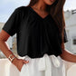 🎁LAST DAY SALE £12.99🔥Summer Hot Sale 50% OFF⏳Women's Casual Pleated V-Neck Short-Sleeve Top