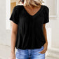 🎁LAST DAY SALE £12.99🔥Summer Hot Sale 50% OFF⏳Women's Casual Pleated V-Neck Short-Sleeve Top
