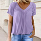 🎁LAST DAY SALE £12.99🔥Summer Hot Sale 50% OFF⏳Women's Casual Pleated V-Neck Short-Sleeve Top