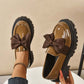 Chic Sweet Platform Loafers with Bow